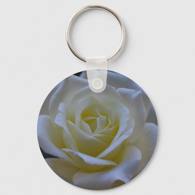 White rose at dusk key ring (Front)