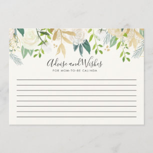 White Rose Baby Shower advice and wishes Invitation