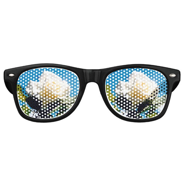  White Rose Beauty  Retro Sunglasses (Front)