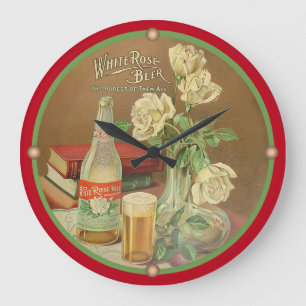 White Rose Beer Large Clock