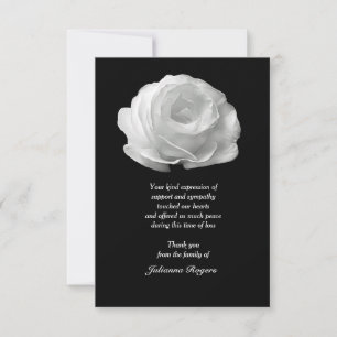 White Rose Bereavement Thank You Notecards (3.5x5)