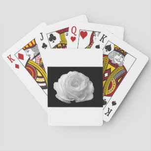 White Rose Blossoms Flowers Garden Peace Love Art Playing Cards