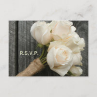 White Rose Bouquet & Barnwood Wedding R.S.V.P.