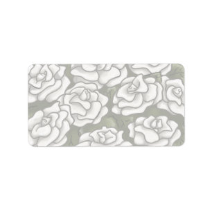 White Rose Bouquet Label