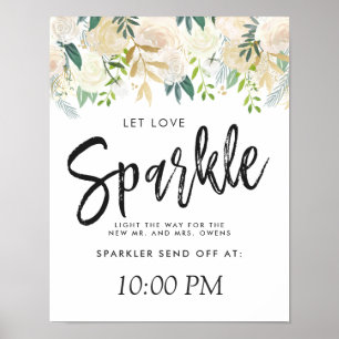 White Rose Bouquet   Let Love Sparkle Poster