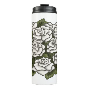 White Rose Bouquet Thermal Tumbler