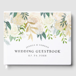 White Rose Bouquet   Wedding Guest Book