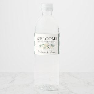 White Rose Bouquet   Welcome Water Bottle Label