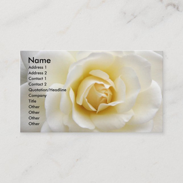 White Rose Business Card (Front)