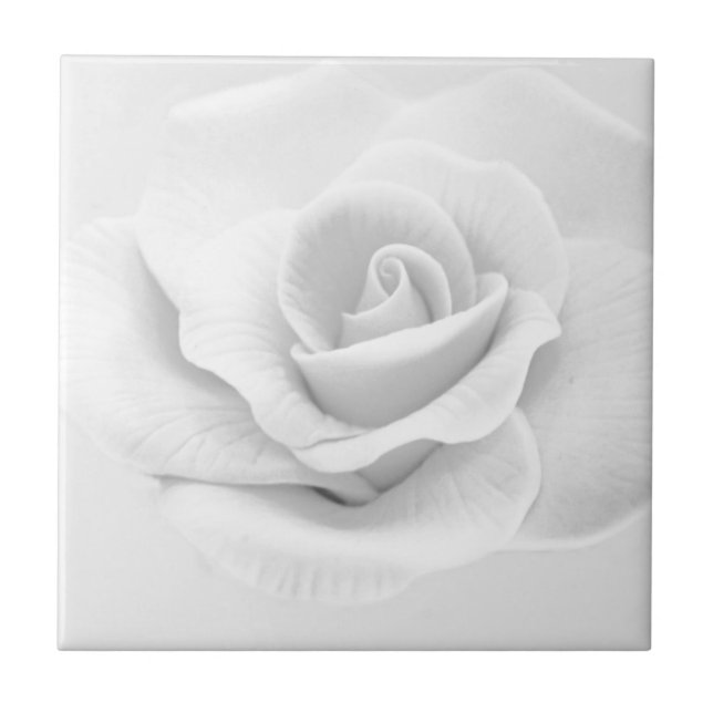 White Rose Ceramic Tile (Front)