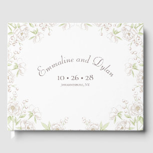 White Rose Classic Wedding Guest Book