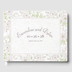 White Rose Classic Wedding Guest Book