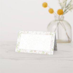 White Rose Classic Wedding Place Card