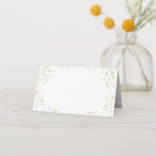 White Rose Classic Wedding Place Card