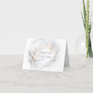 White Rose Design Wedding Thank You Card