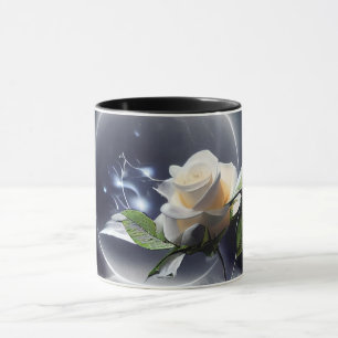 White Rose_Digital Art Mug