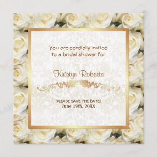 White Rose Elegance - Shower Save The Date