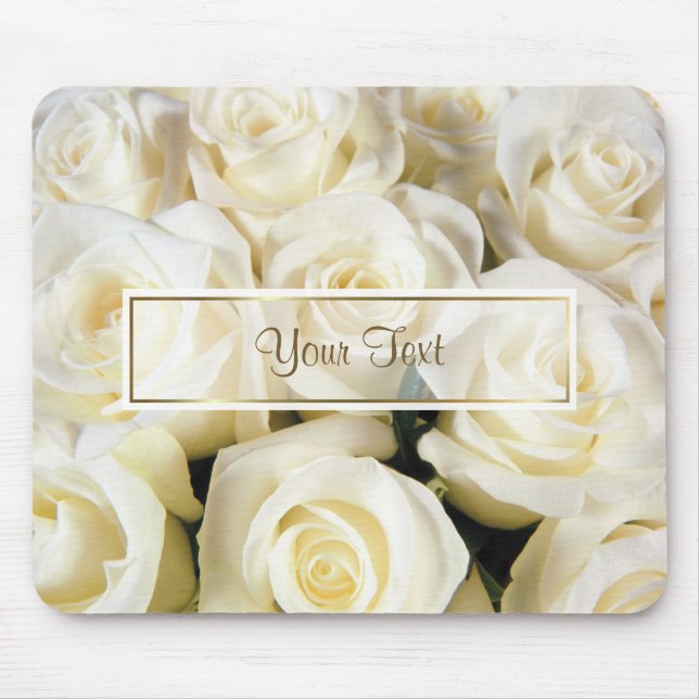 White Rose Elegance Template Mouse Pad (Front)