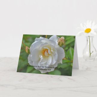 White Rose Faith Bible Verse Thank You Card