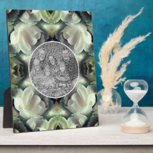 White Rose Floral Add Your Photo Plaque