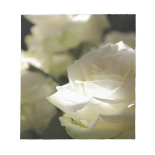 White Rose Floral Blossoms Destiny Gardens Notepad