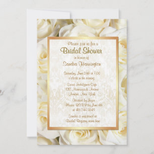 White Rose Floral Bridal Shower Invitation