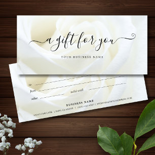 White Rose Floral Business Gift Certificate