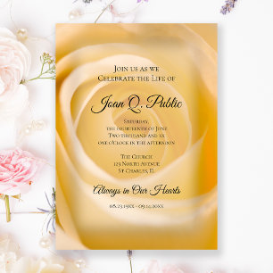White Rose Floral Celebration of Life Memorial Invitation