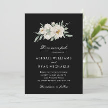 White Rose Floral on Black Christian Bible Wedding