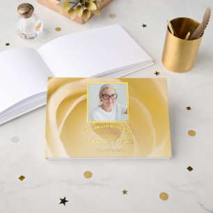 White Rose Flower Celebration of Life Memorial Guest Book