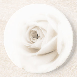 White rose flower coaster