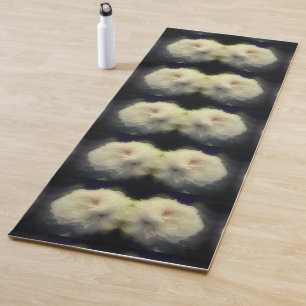 White Rose Flower In Bloom Abstract Yoga Mat
