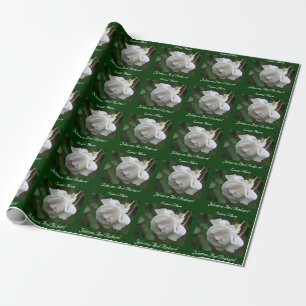 White Rose Flower Personalised Event Wrapping Paper