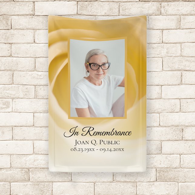 White Rose Flower Petals Funeral Memorial Banner (Creator Uploaded)