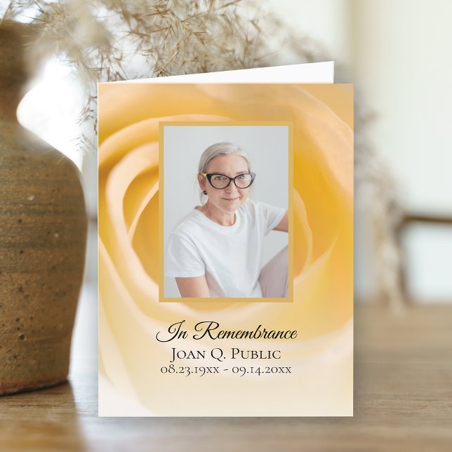 White Rose Flower Petals Funeral Memorial Sympathy Thank You Card (Creator Uploaded)