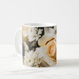 White Rose Flower Photography Floral Design Coffee Mug