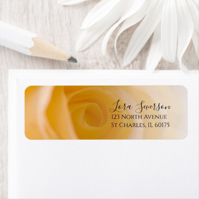 White Rose Flower Return Address Label (Insitu)