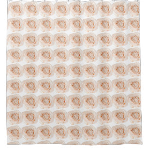 White Rose Flower Shower Curtain