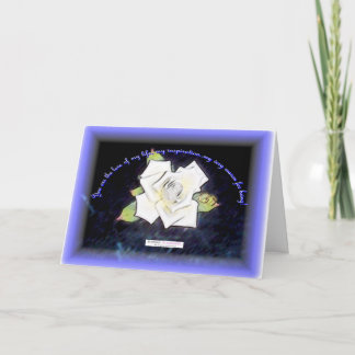 White rose for anniversary/birthday card