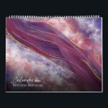 White Rose gold blue Marble watercolor Glitter  Calendar<br><div class="desc">Chic Custom Personalised Name rose gold,  purple and pink blue marble glitter texture for holiday gifts celebration</div>