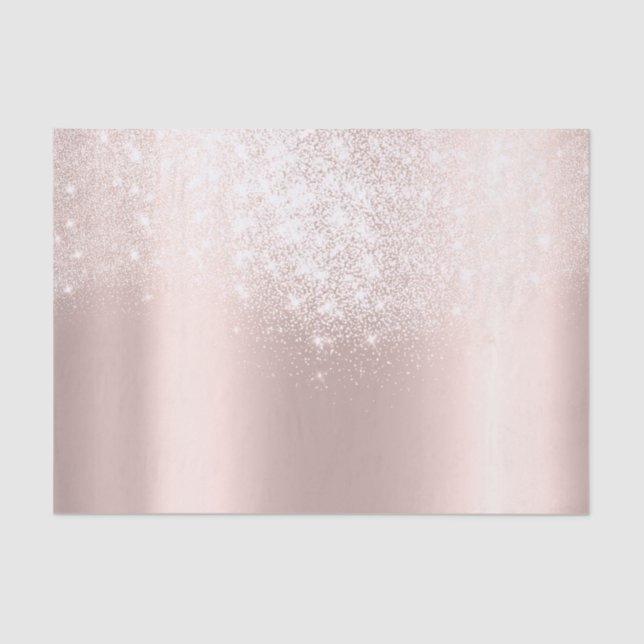 White Rose Gold Blush Metallic Sand Blush Dust Tissue Paper (Front)