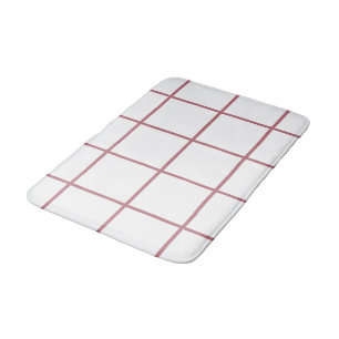 White Rose Gold  Chequered Pattern Bath Mat