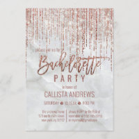 White Rose Gold Glitter Pearl Marble Bachelorette