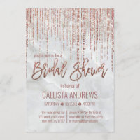 White Rose Gold Glitter Pearl Marble Bridal Shower