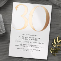 White & Rose Gold | Simple Airy 30th Birthday