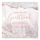 White & Rose Gold Wedding Guestbook Table Sign