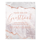 White & Rose Gold Wedding Guestbook Table Sign