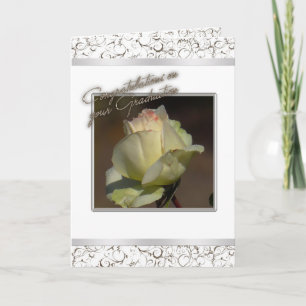 White  Rose Graduation Card