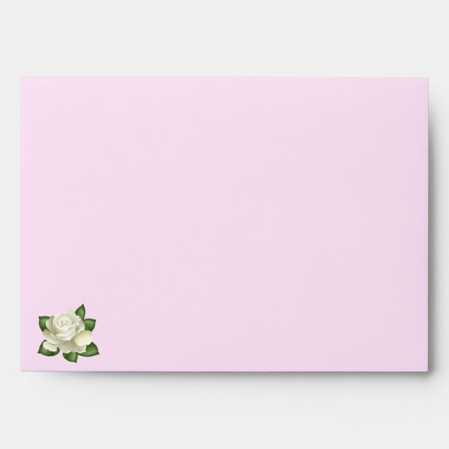 White Rose Greeting Card Envelope (Front)