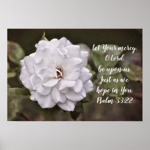 White Rose Hope Scripture Art Print